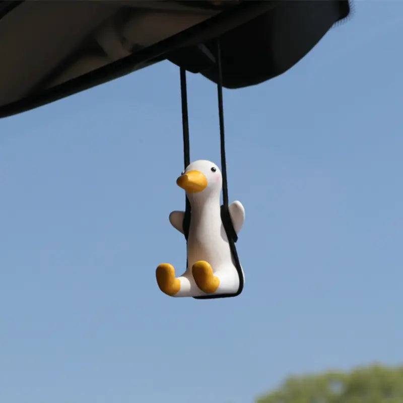 Gypsum Cute Anime Car Accessory Swing Duck Pendant - GLR SHOPPING