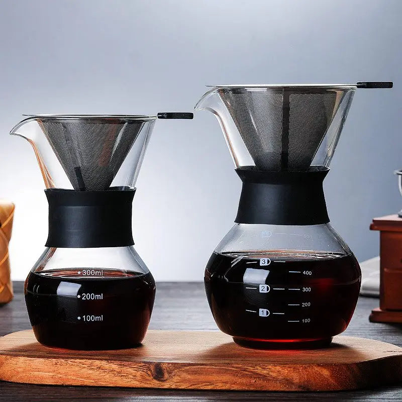 Glass Coffee Kettle with Stainless Steel Filter - GLR SHOPPING