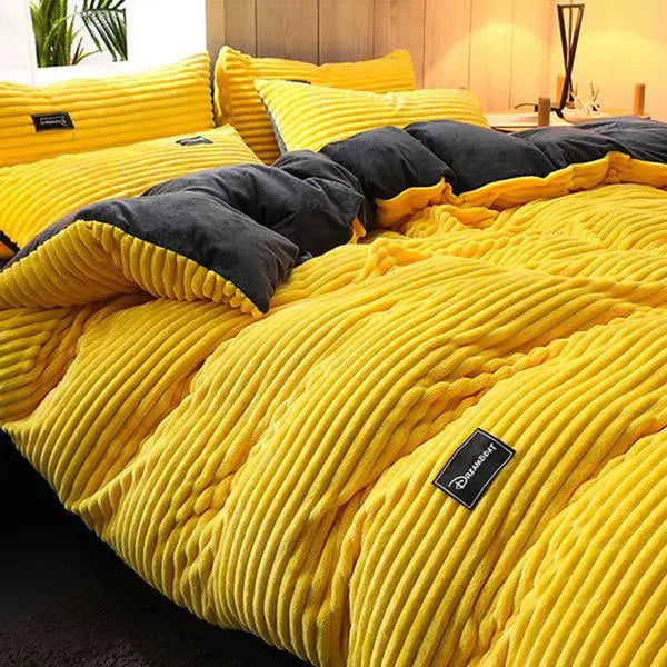 Thicken Corduroy Velvet Bedding Set - GLR SHOPPING