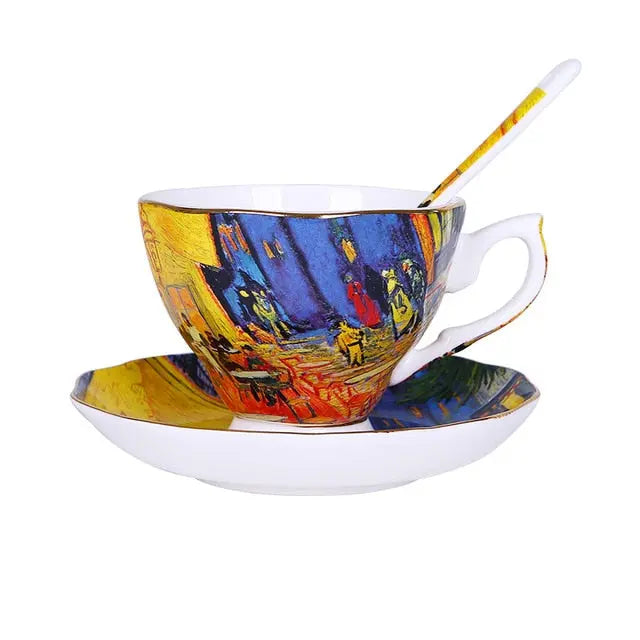 The New Van Gogh Art Painting Coffee Mugs The Starry Night Sunflowers The Sower Irises Saint-Remy Coffee Tea Cups - GLR SHOPPING