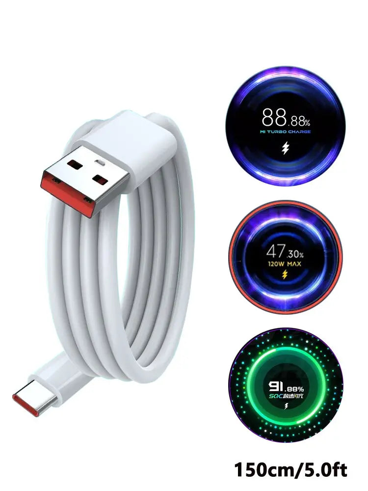 Xiaomi 120w Max Charger EU Original Fast Charge 6A Type C Data Cable For Xiaomi Mix 4 11T 12 12S 12T Pro Poco F4 GT Cell Phones - GLR SHOPPING