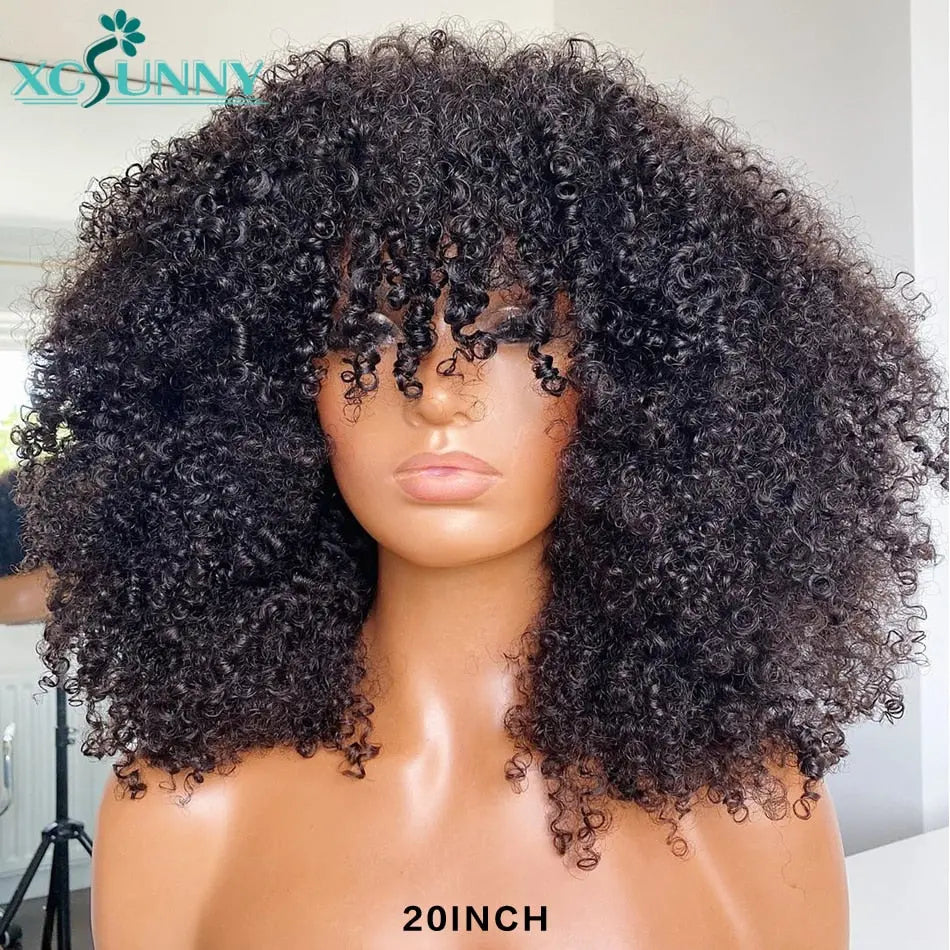 Curly Wig With Bangs - GLR SHOPPING