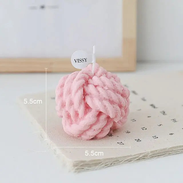 Creative Handmade Wool Ball Candle - GLR SHOPPING