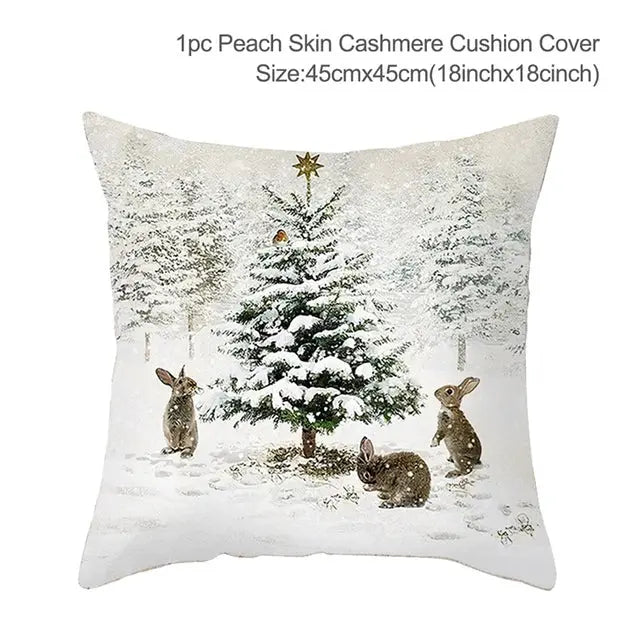 Christmas Elk Tree Cushion Cover - GLR SHOPPING