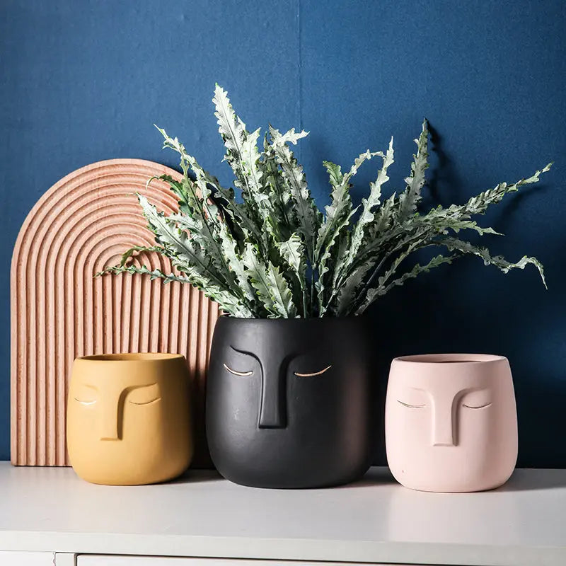 Ceramic Face Living Room Vase - GLR SHOPPING
