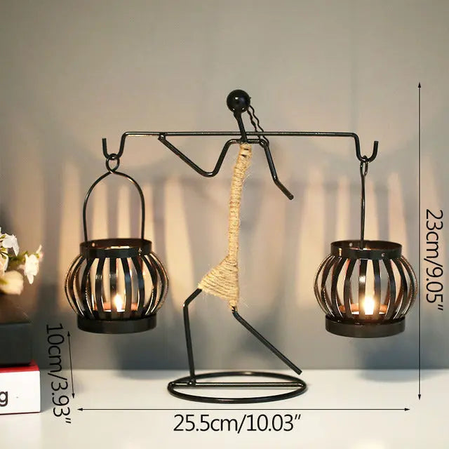 Girl Character Iron Candlestick - GLR SHOPPING