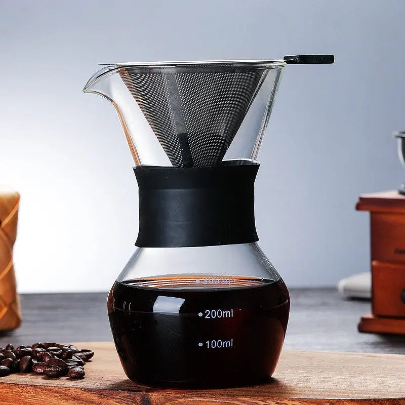 Glass Coffee Kettle with Stainless Steel Filter - GLR SHOPPING