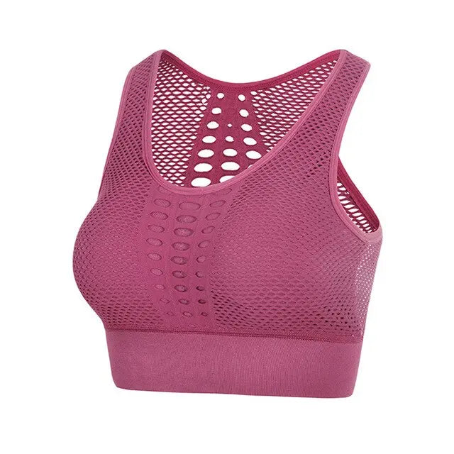 Fitness Shockproof Mesh Sports Bra - GLR SHOPPING