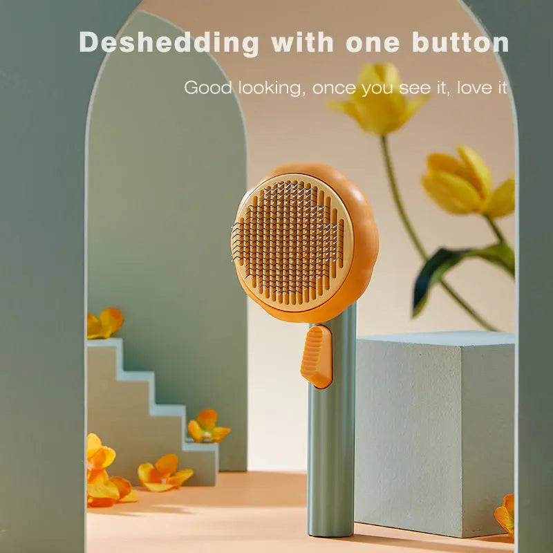 Pumpkin Pet Brush, Self Cleaning Slicker Brush - GLR SHOPPING