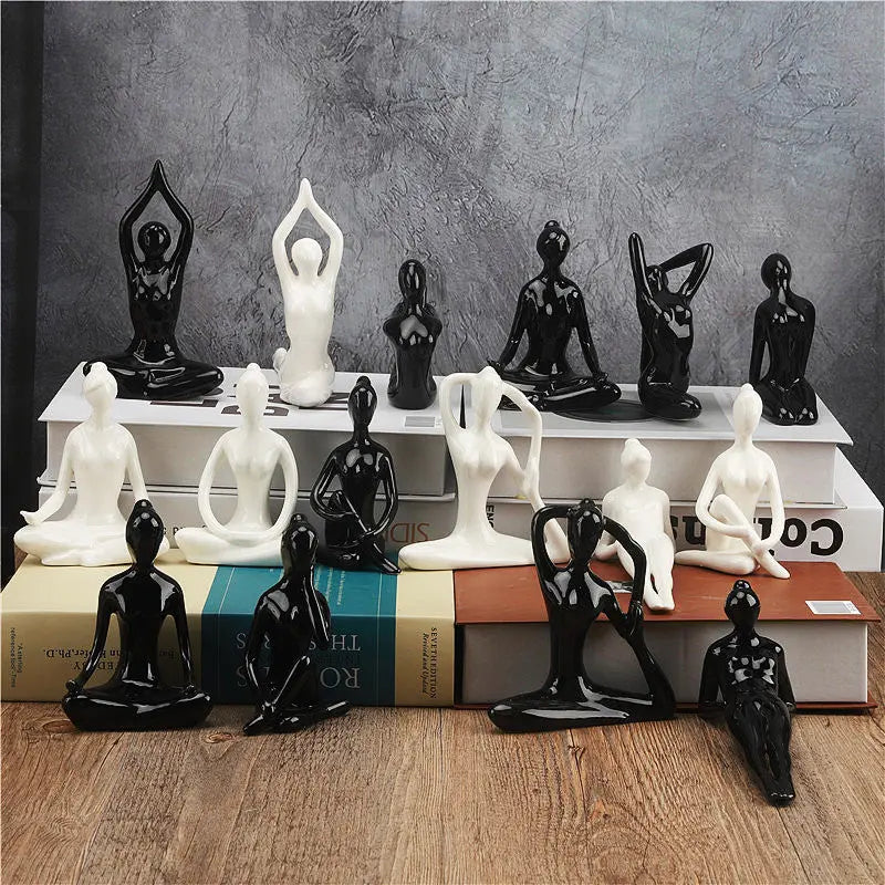 Ceramic Yoga Poses Figurine - GLR SHOPPING