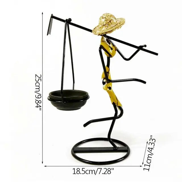 Girl Character Iron Candlestick - GLR SHOPPING