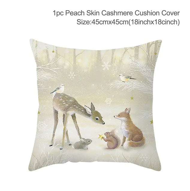 Christmas Elk Tree Cushion Cover - GLR SHOPPING