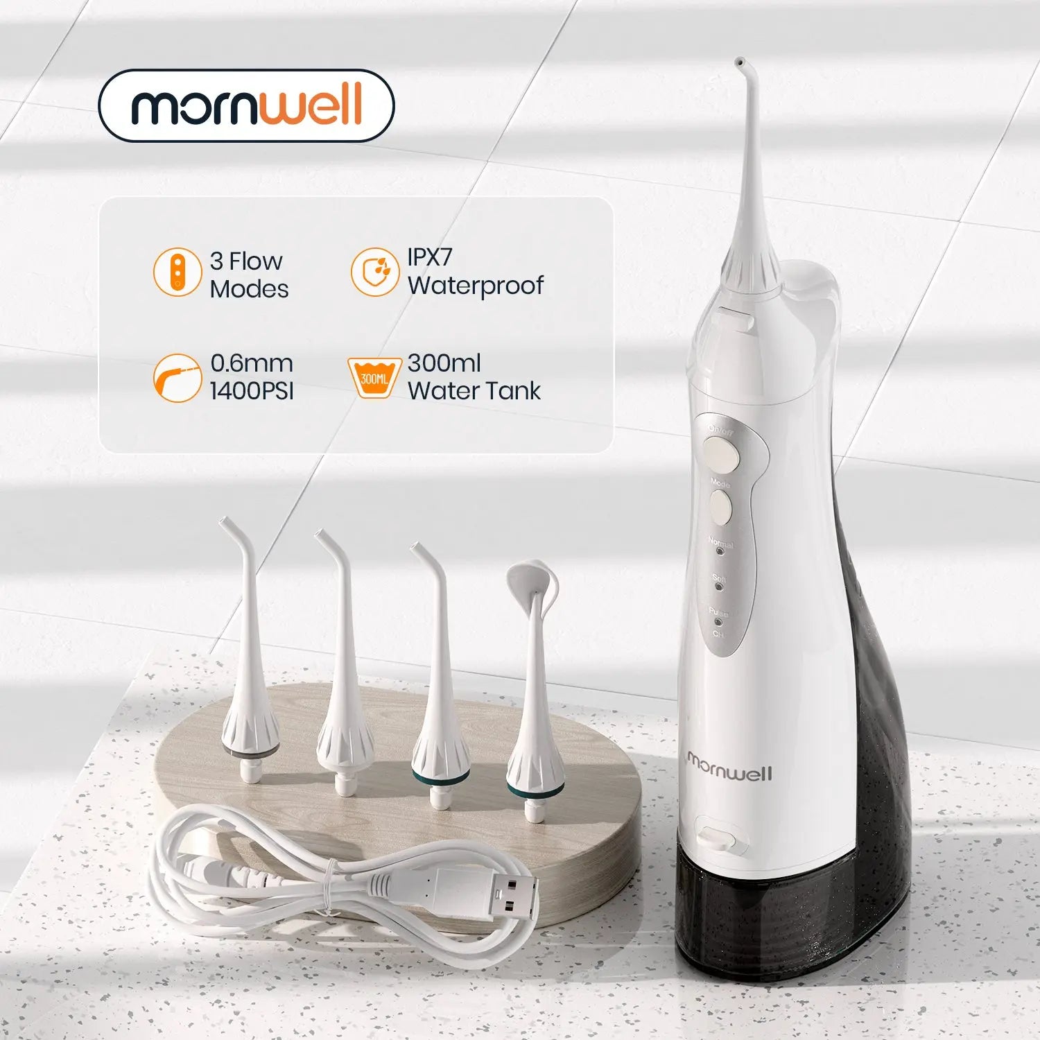 Oral Irrigator Water Flosser Portable Dental Water Jet 300ML - GLR SHOPPING