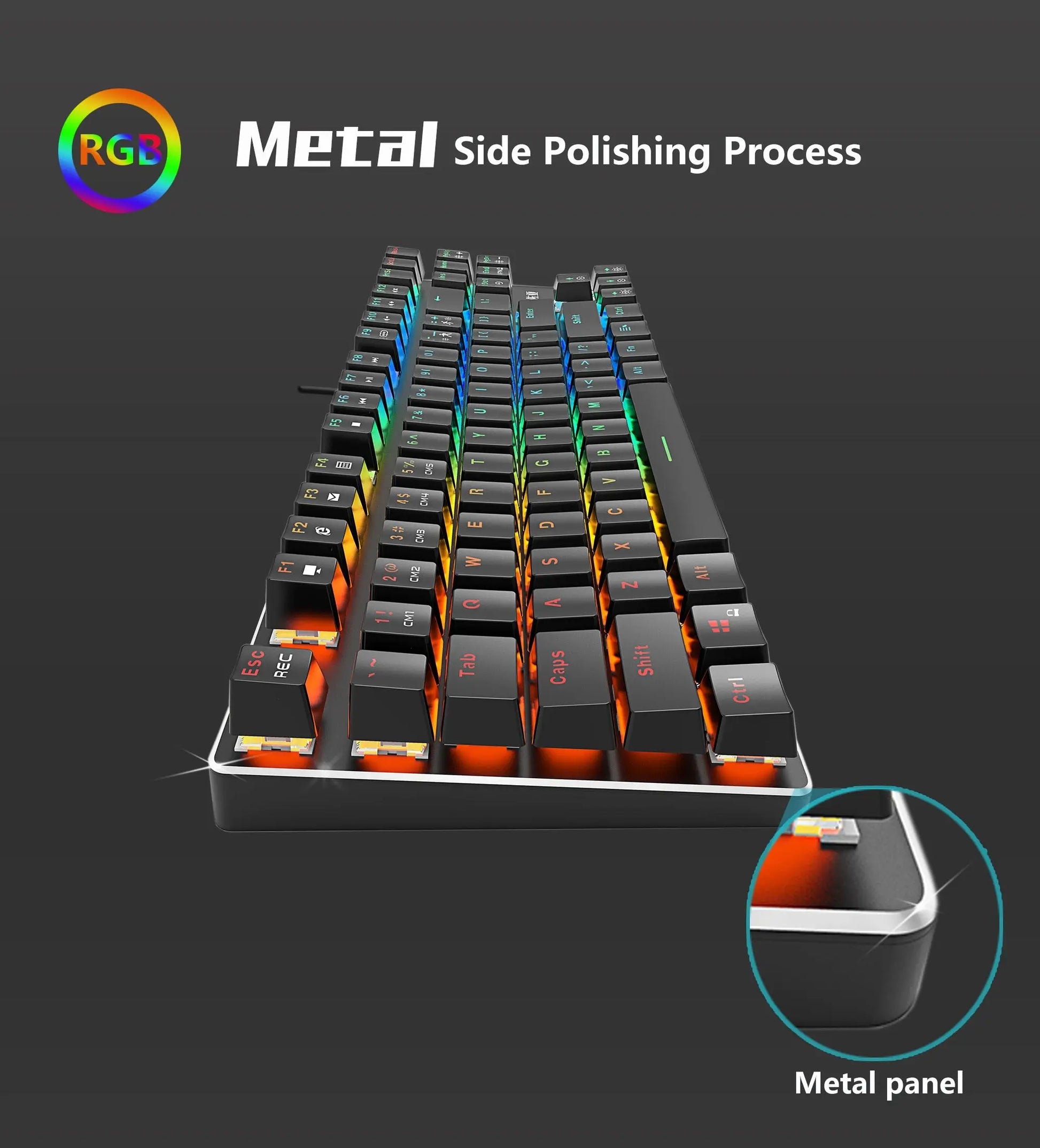 RGB Mix Backlit Wired Gaming Mechanical Keyboard - GLR SHOPPING