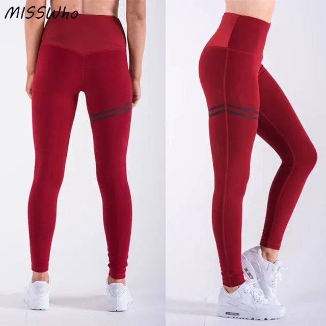 Leggings Fitness yoga pants - Red - GLR SHOPPING