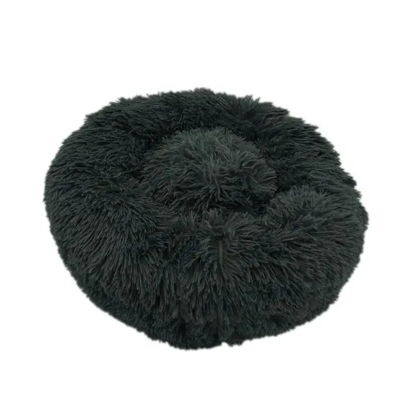 Super Soft Long Plush Donut Round Pet Bed - GLR SHOPPING