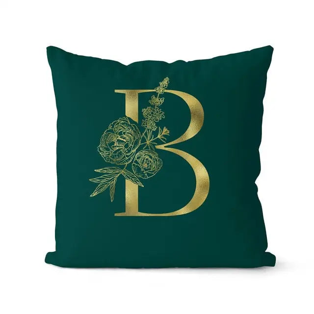 Green Pillowcase Gold Letters - GLR SHOPPING