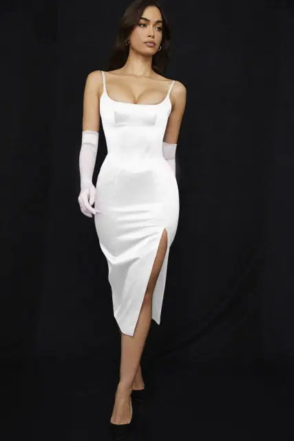 Satin Bodycon Dress - GLR SHOPPING