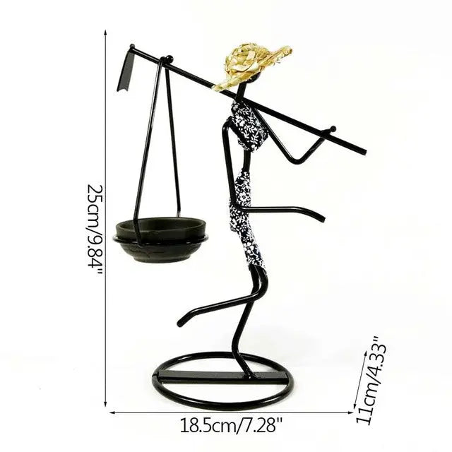 Girl Character Iron Candlestick - GLR SHOPPING