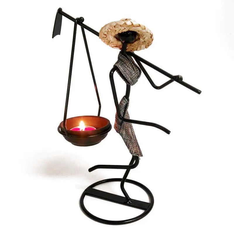 Girl Character Iron Candlestick - GLR SHOPPING