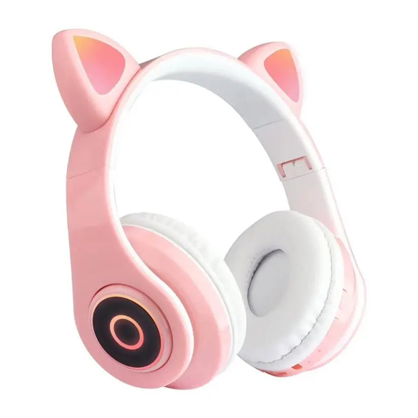 New Arrival LED Cat Ear Noise Cancelling Headphones Bluetooth 5.0 Young People Kids Headset Support TF Card 3.5mm Plug with Mic - GLR SHOPPING