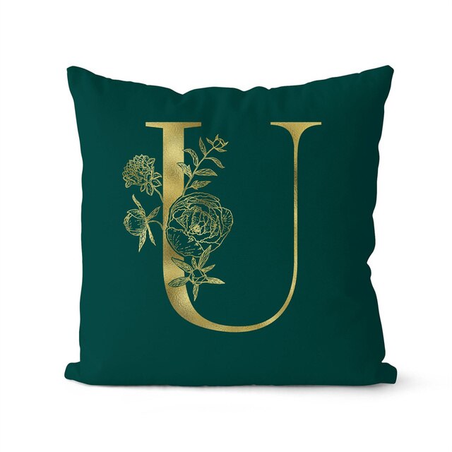 Green Pillowcase Gold Letters