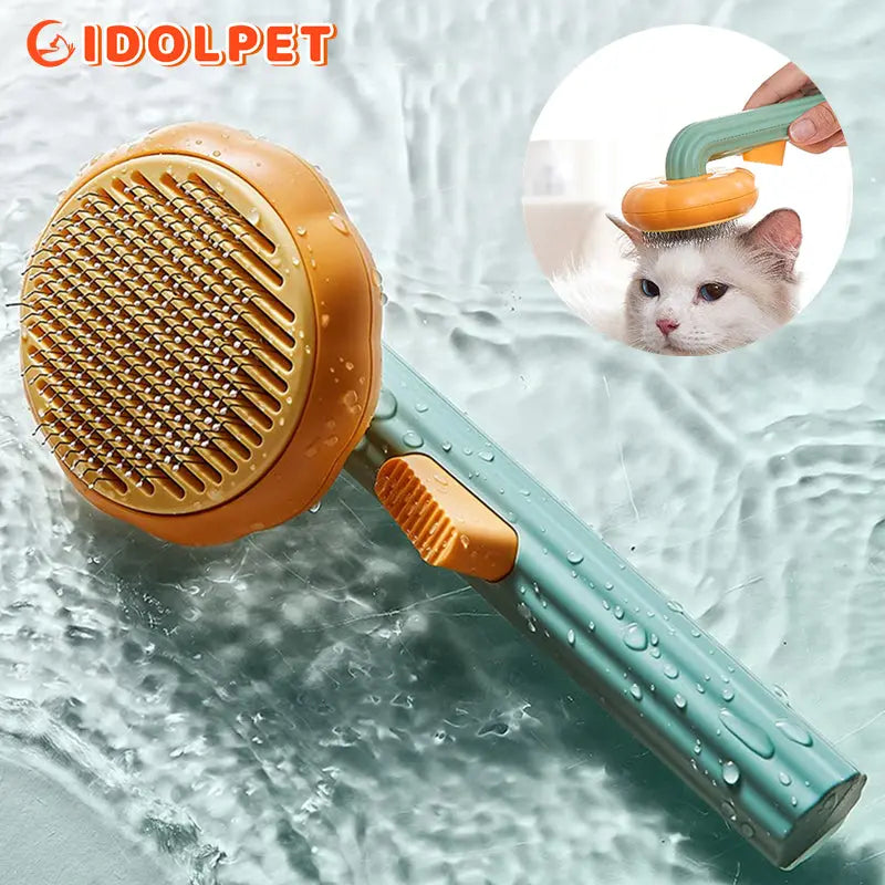Pumpkin Pet Brush, Self Cleaning Slicker Brush - GLR SHOPPING