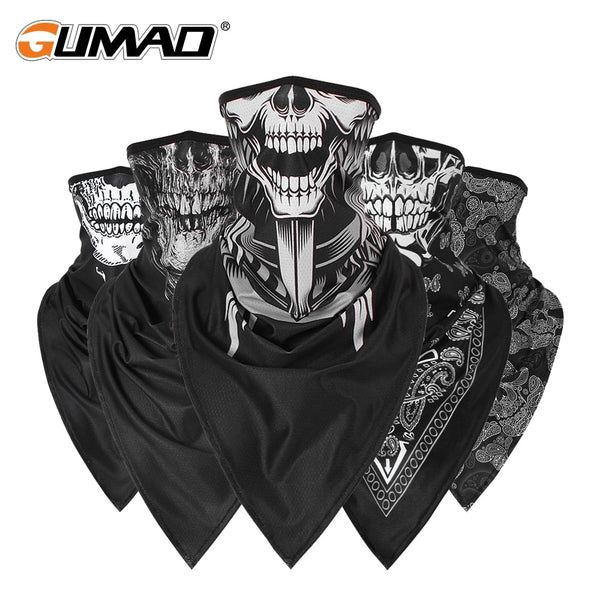 Men Girl Breathable Sport Red Skull Bandana Scary Face Ski Triangle Scarf Fishing Hiking Running Neck Gaiter Cover Headband Thin