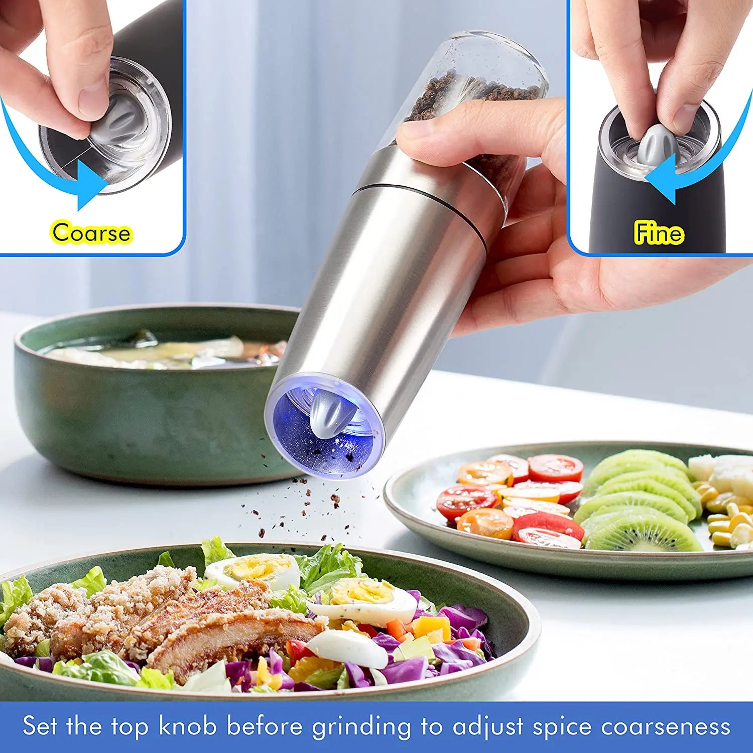 Electric Pepper Mill Stainless Steel Set - GLR SHOPPING