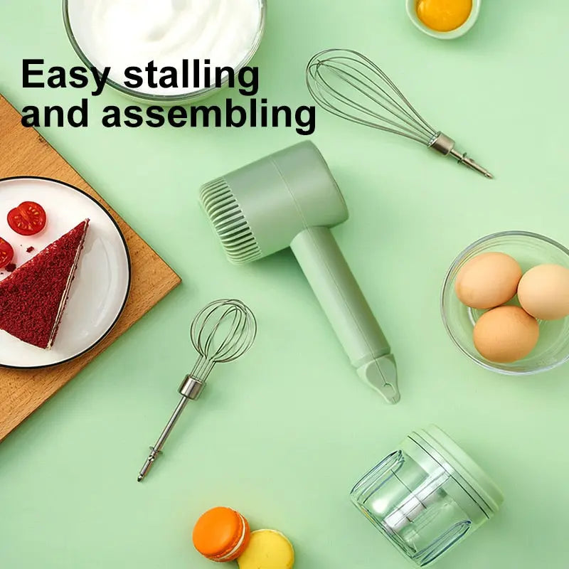 2022 New Wireless Portable Electric Food Mixer Hand Blender 3 Speeds High Power Dough Blender Egg Beater Hand Mixer - GLR SHOPPING