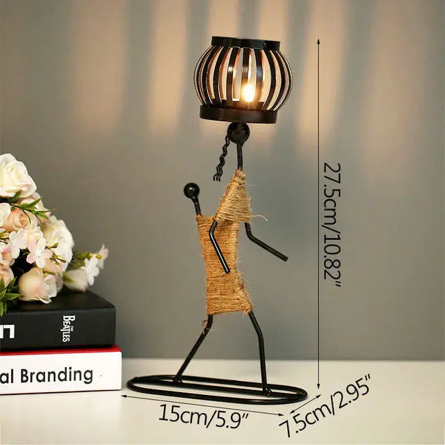 Girl Character Iron Candlestick - GLR SHOPPING