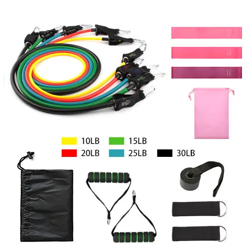 Fitness Resistance Band Tubes Gym Muscle Stretch Training Yoga Pull Rope Home Pilates Relax Exercise Rubber Tensile Expander - GLR SHOPPING