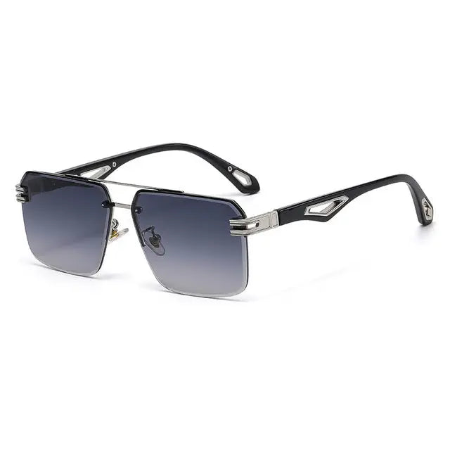 Oversized Rimless Rectangle Sunglasses - GLR SHOPPING