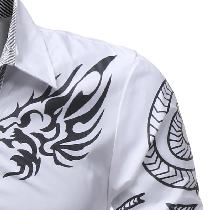 Men'S Long-Sleeved Dress Shirt Dragons - GLR SHOPPING