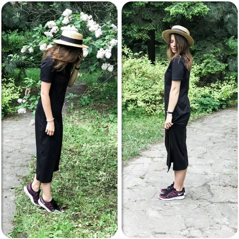 Black Split Long Dress - GLR SHOPPING