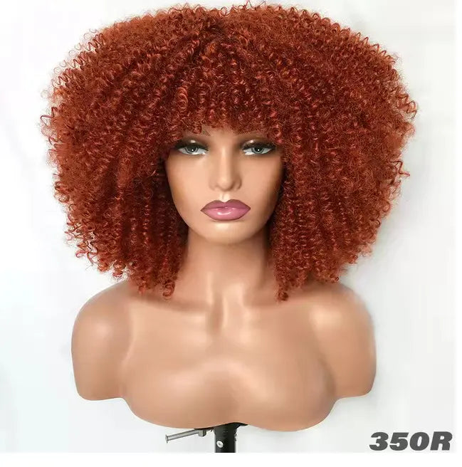 Curly Wig With Bangs - GLR SHOPPING