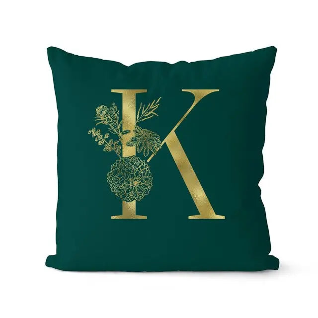Green Pillowcase Gold Letters - GLR SHOPPING