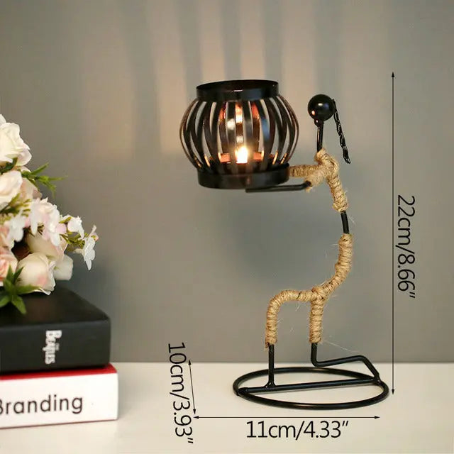 Girl Character Iron Candlestick - GLR SHOPPING