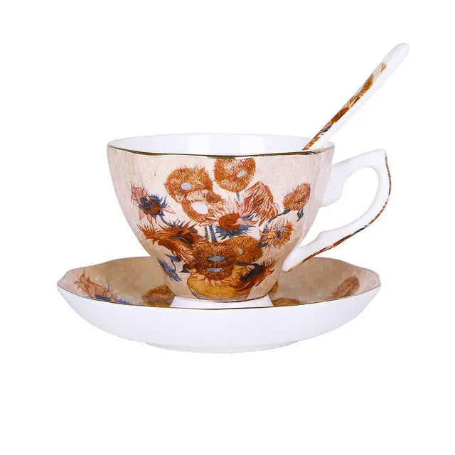 The New Van Gogh Art Painting Coffee Mugs The Starry Night Sunflowers The Sower Irises Saint-Remy Coffee Tea Cups - GLR SHOPPING