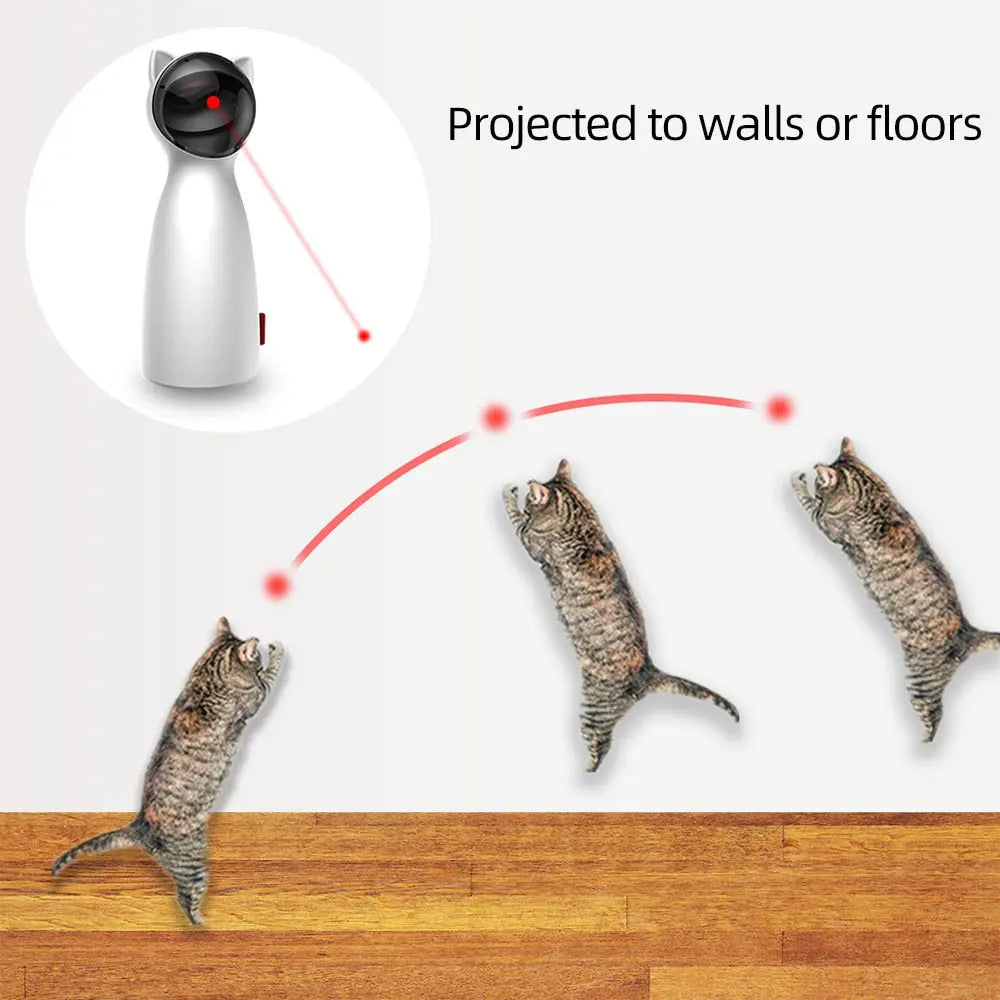 Cat Interactive Toy LED Laser Funny Toy Auto Rotating Cat Exercise Training Entertaining Toy Multi-Angle Adjustable USB Charge - GLR SHOPPING