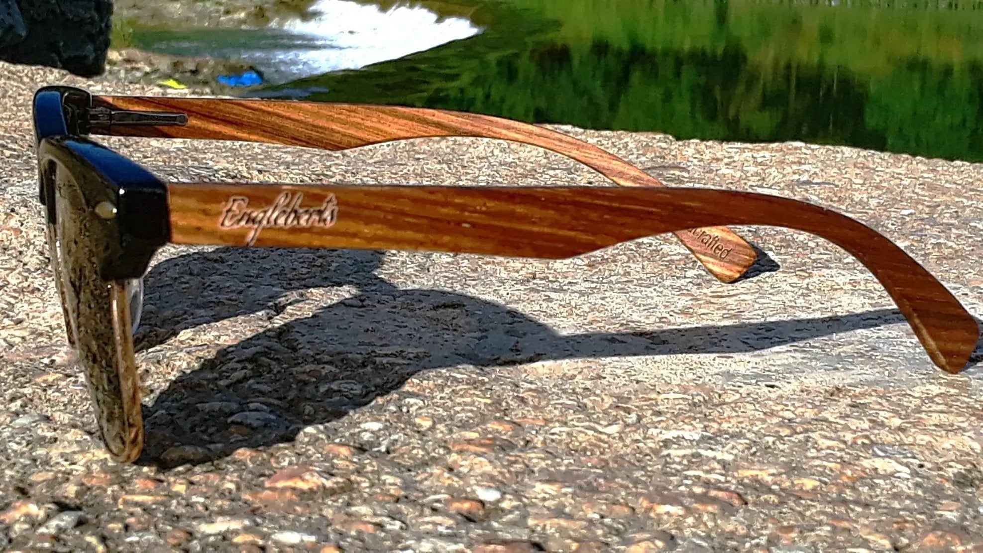 Real Walnut Wood Club Style Sunglasses With Bamboo Case, Polarized - GLR SHOPPING