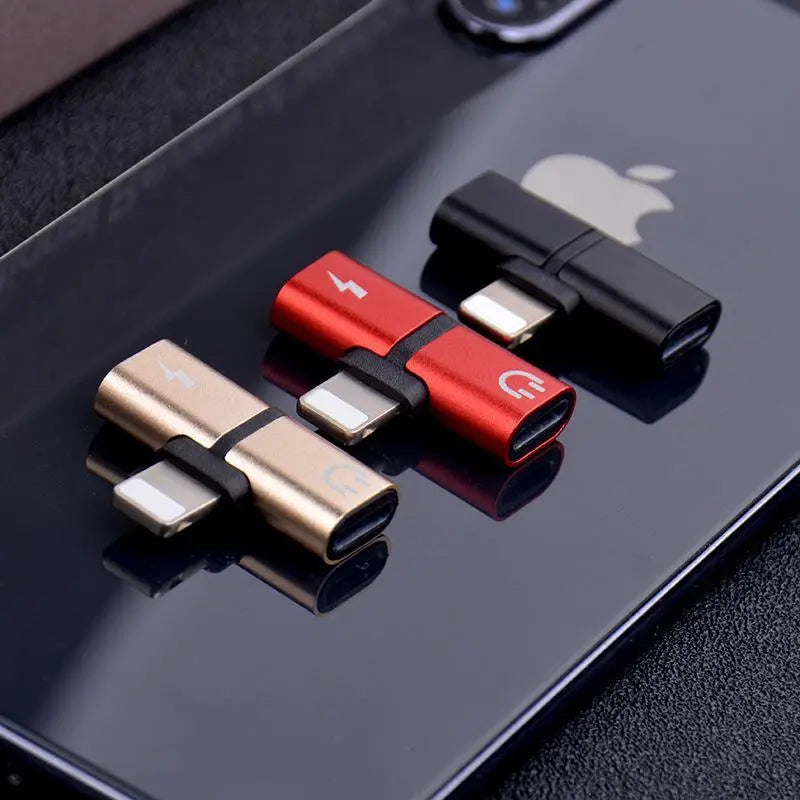 T-shaped 2-in-1 Dual-port Headphone Charger Adapter Gadget-4