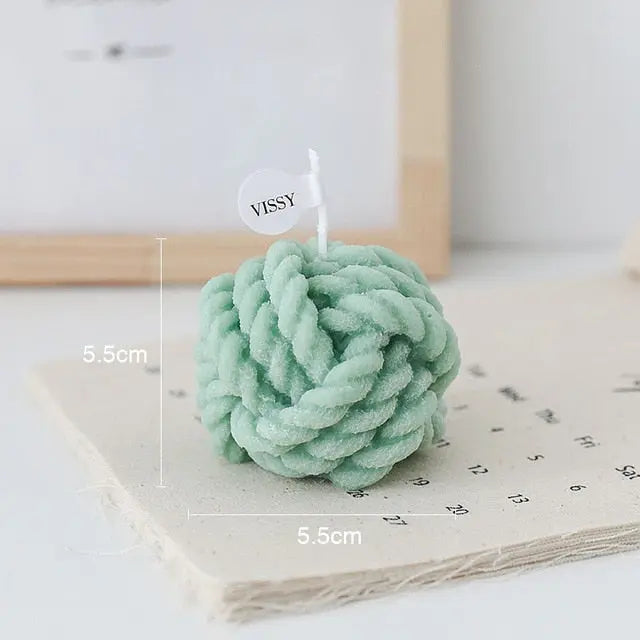 Creative Handmade Wool Ball Candle - GLR SHOPPING