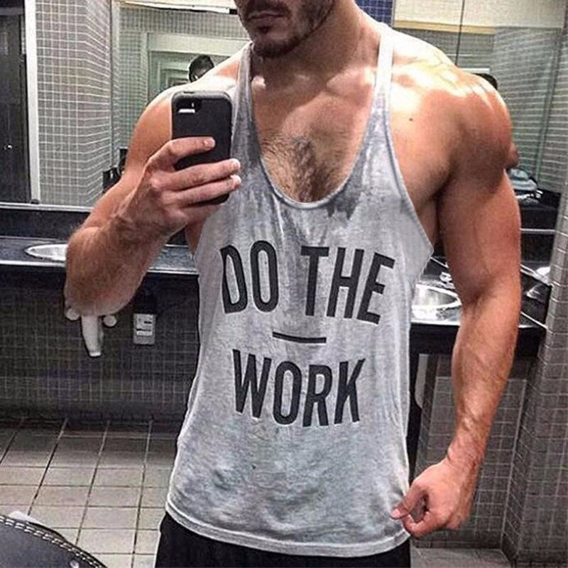 Men Muscle Gyms Workout Tank Tops Bodybuilding Y Back Sleeveless Vest Stringer Singlets Shirt Musclewear