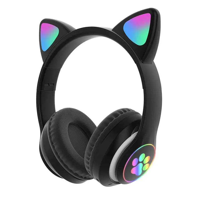 New Arrival LED Cat Ear Noise Cancelling Headphones Bluetooth 5.0 Young People Kids Headset Support TF Card 3.5mm Plug with Mic - GLR SHOPPING