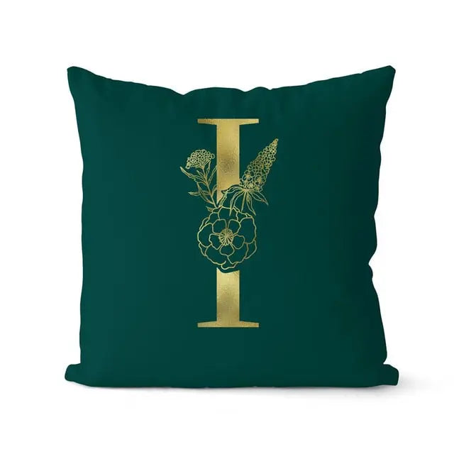 Green Pillowcase Gold Letters - GLR SHOPPING