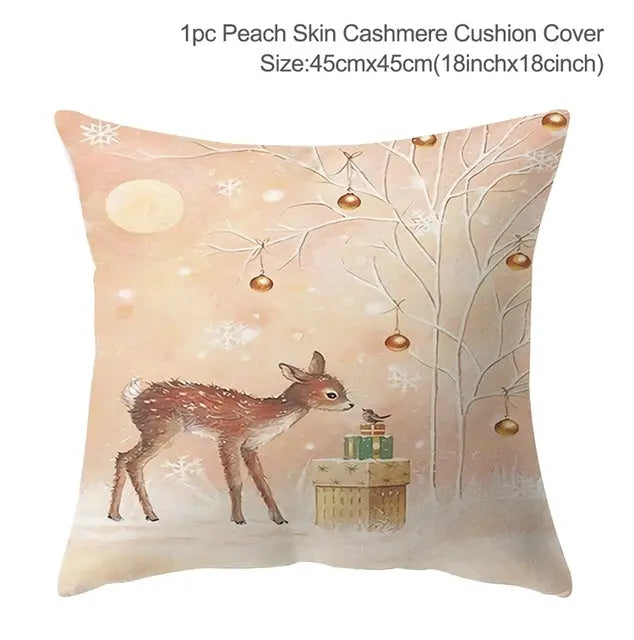 Christmas Elk Tree Cushion Cover - GLR SHOPPING