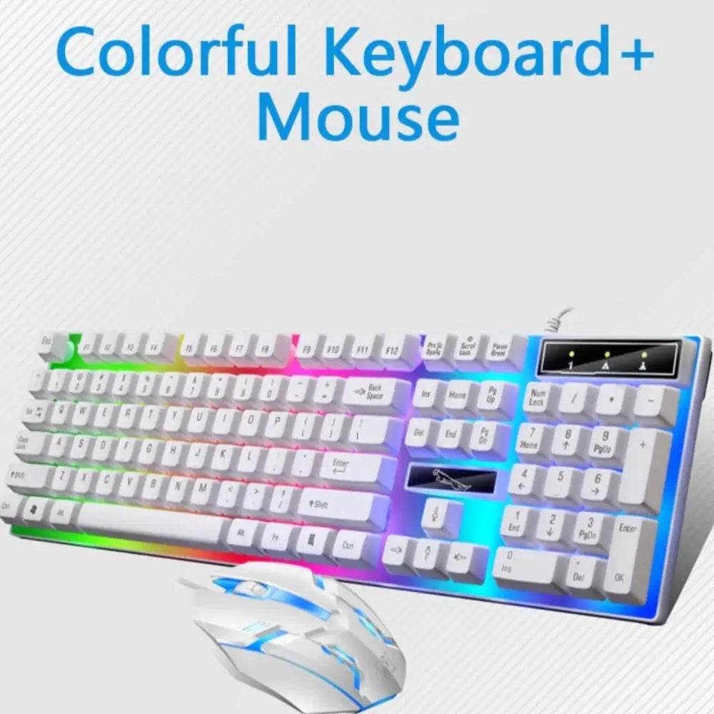 Ninja Dragons White Knight Gaming Keyboard and Mouse Set - GLR SHOPPING