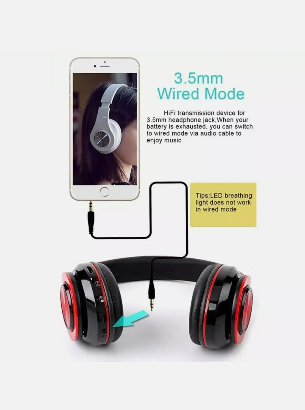 Ninja Dragon Z10 Color Changing Bluetooth Headphones - GLR SHOPPING