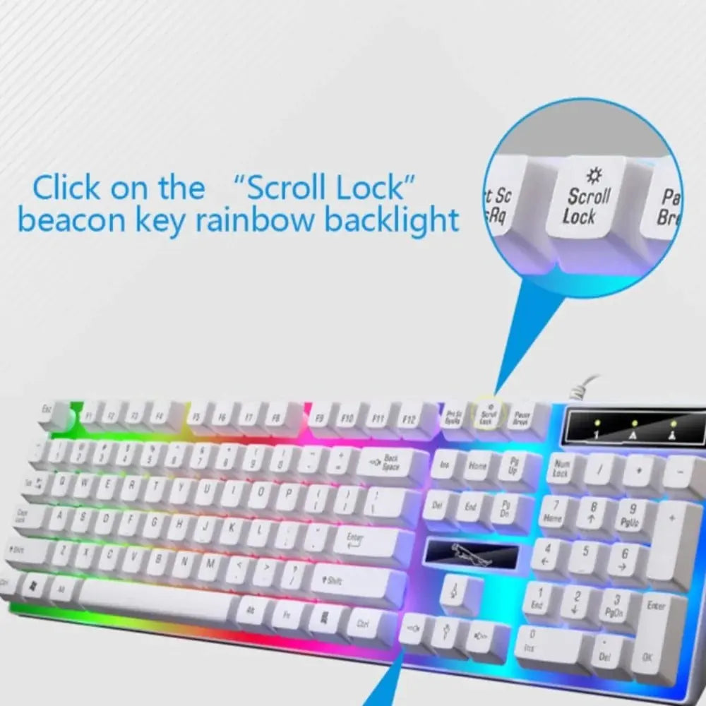 Ninja Dragons White Knight Gaming Keyboard and Mouse Set - GLR SHOPPING